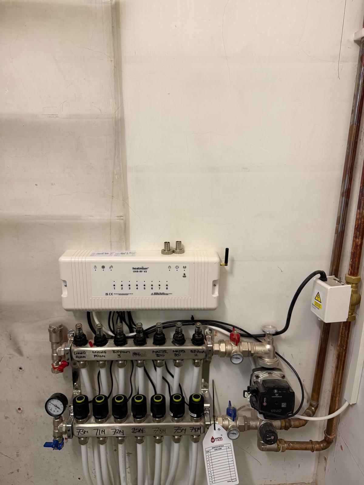 Commissioned Heatmiser UFH manifold during handover